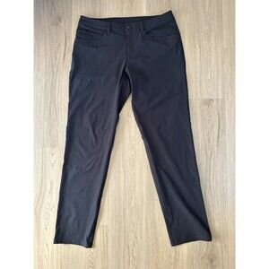 Lululemon ABC Pants Classic Fit Men's 34x33 Black Warpstreme 5 Pocket Chino